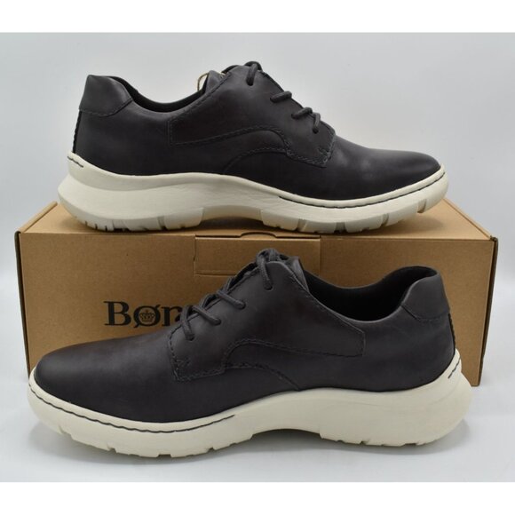 Born Men Size 13 Cornell Grey Full Grain Leather Lace Up Casual Sneakers Shoes - Picture 9 of 11